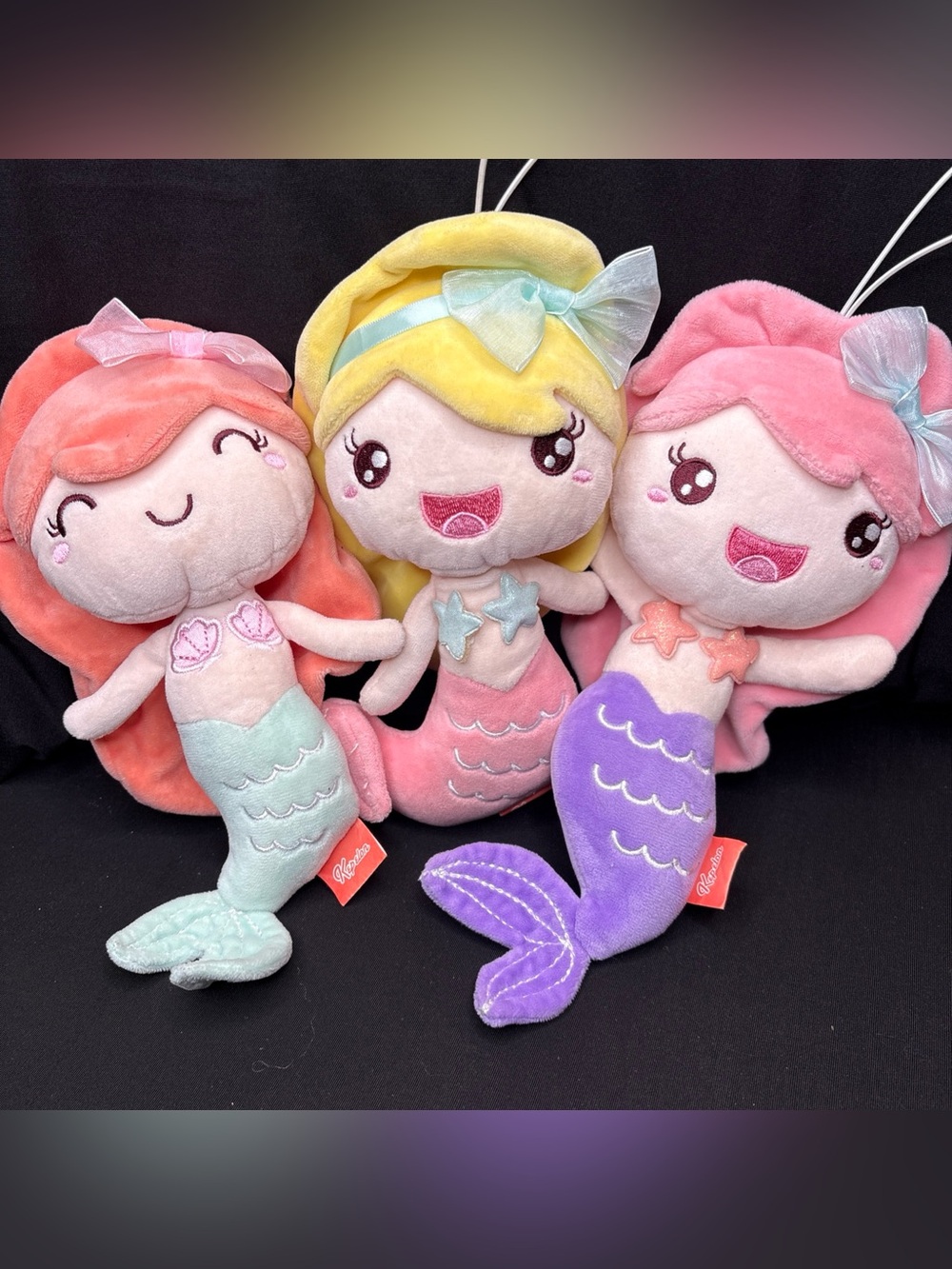 Kepelon 8-11 inch Mermaid Plush Set Multicolor 3pc Kawaii Soft Dolls